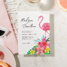 Chic Floral Tropical Paradise Flamingo Wedding