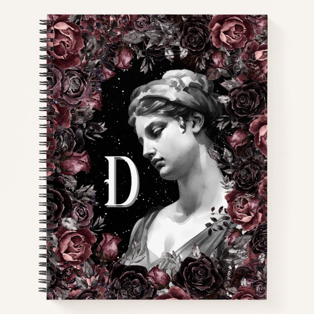 CHIC FLORAL VINTAG BAROQUE MONOGRAMM PERSONALISIER NOTIZBUCH (Vorderseite)