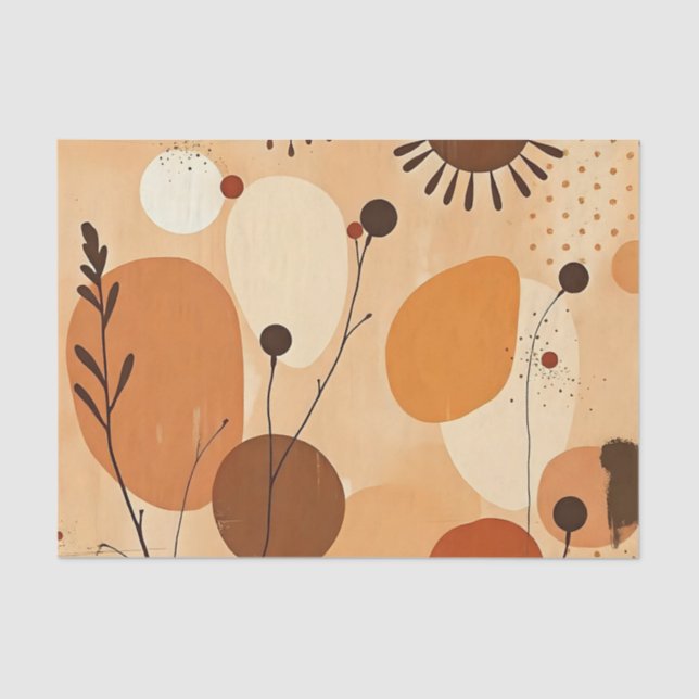 Chic floral Warm Mandala Rustikaler Herbst Seidenpapier (Vorderseite)