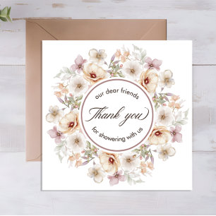 Chic Floral Watercolor Baby in Bloom Brautparty Dankeskarte