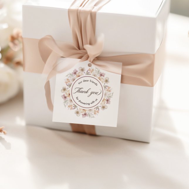 Chic Floral Watercolor Brautparty Vielen Dank Geschenkanhänger (Chic Floral Watercolor Bridal Shower Thank You Favor Tags)