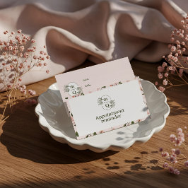 Chic Floral Watercolor Monogram Wappen Logo-Marken Terminkarte