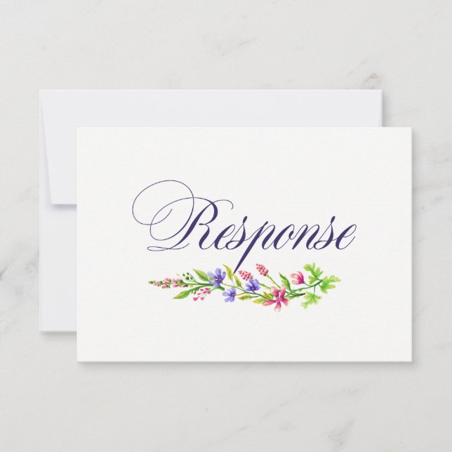 Chic Floral Wedding Einladung UAWG/Response Card (Vorderseite)