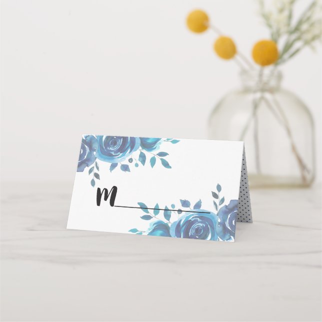 Chic Floral Wedding Tischnummer Name Platzkarte (Vorderseite)