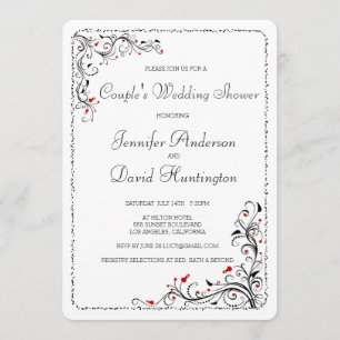 Chic Floral Wirbel Couple's Polterabend Einladung