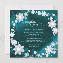 Chic Floral Wreath Aquamarin Winter Brautparty