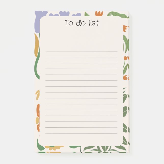 Chic florale Hintergrund Rosa Grün Post-it Klebezettel (Vorderseite)