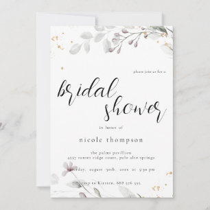 Chic Florale Hochzeitsshower-Einladung Minimal Einladung