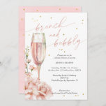 Chic floraler Champagner flöttert Brunch und blubb Einladung<br><div class="desc">Chic floraler Champagner flöttert Brunch und Blubbly Brautparty Brunch,  Brautparty Mittag,  Mimosa Brautparty.</div>