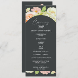 Chic Florals Dark Wedding Zeremonie Programm