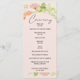 Chic Florals Pink Wedding Zeremonie Programm