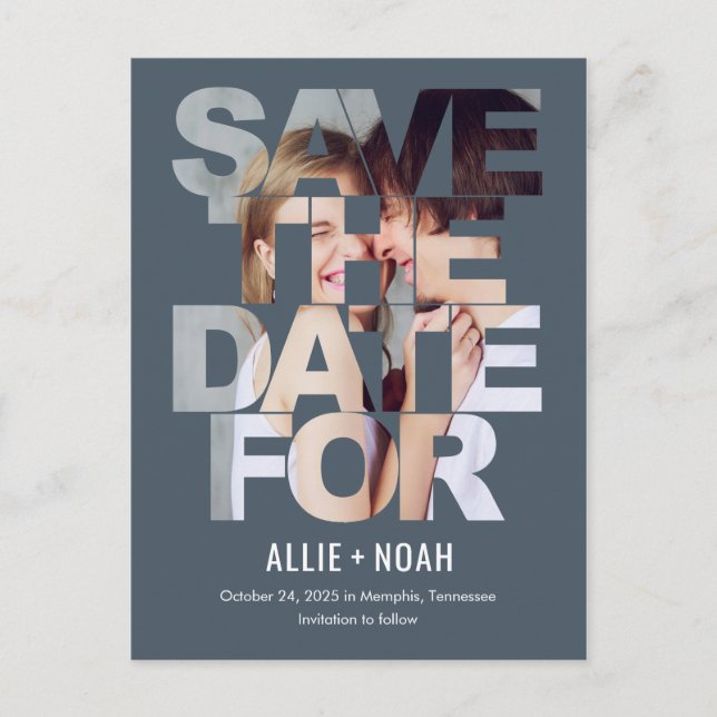 Chic Flüchtige Blick EDITABLE FARBE Save the Date  Postkarte (Vorderseite)