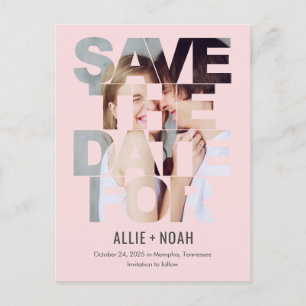 Chic Flüchtige Blick EDITABLE FARBE Save the Date Postkarte