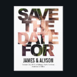 Chic Flüchtige Blick Save the Date Card Ankündigungspostkarte<br><div class="desc">Diese schicke und moderne Postkarte lädt Ihre Gäste zum Save the Date ein. Erhältlich in anderen Farben (individuelle Farbwünsche sind willkommen!).</div>
