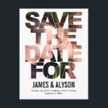 Chic Flüchtige Blick Save the Date Card Ankündigungspostkarte<br><div class="desc">Diese schicke und moderne Postkarte lädt Ihre Gäste zum Save the Date ein. Erhältlich in anderen Farben (individuelle Farbwünsche sind willkommen!).</div>