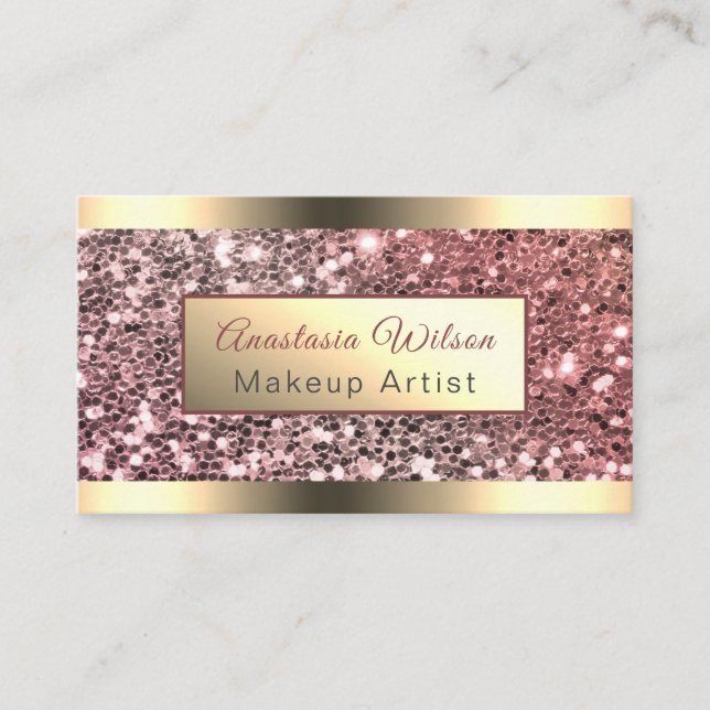 Chic Foil Rose Gold Glitzer Visitenkarte (Vorderseite)