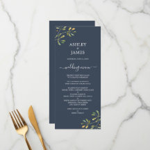 Chic Foliage Dark Blue Botanical Wedding