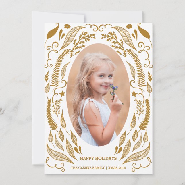 CHIC FOLIAGE | FERIENFOTOKARTE FEIERTAGSKARTE (Vorderseite)