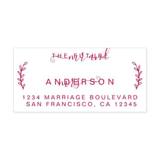 Chic Foliage Future Mr. Wedding Rücksendeadresse Permastempel (Design)