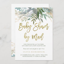 Chic Foliage| Kinderdusche per Mail Gold Script