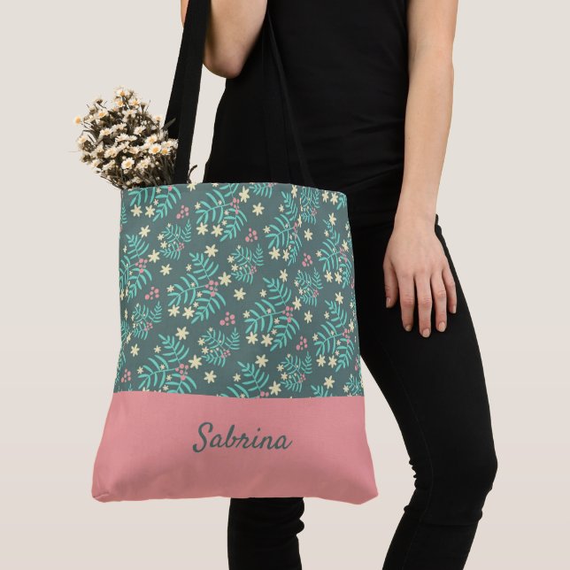 Chic Foliage Mit Monogramm Tote Bag (Von Nahem)