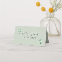 Chic Foliage Pastel Green Custom Wedding