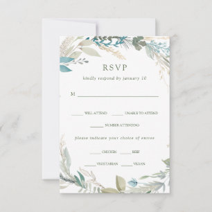 Chic Foliage   Wahl zum Hochzeitsessen RSVP Karte