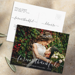 Chic Forever Dankbarkeit Script Dankeschön Foto Postkarte