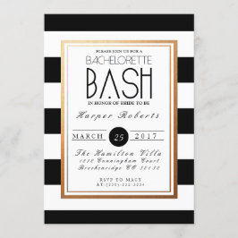 Chic & Formal Bachelorette Bash | Gold und Schwarz Einladung