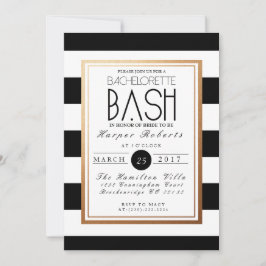 Chic & Formal Bachelorette Bash | Gold und Schwarz Einladung