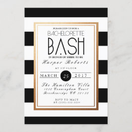 Chic & Formal Bachelorette Bash | Gold und Schwarz Einladung