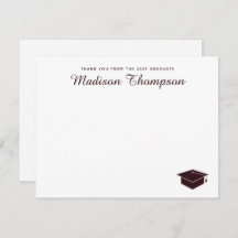 Chic Formal Burgundy Script Graduation Cap