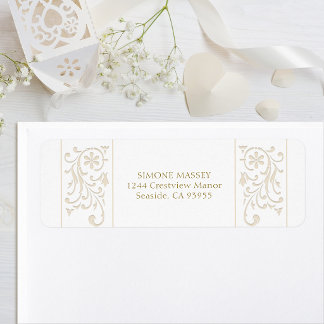 Chic Formal Ecru Scrollwork Border Wedding