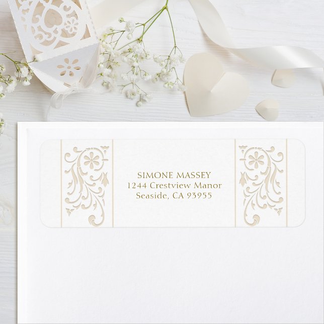 Chic Formal Ecru Scrollwork Border Wedding (Von Creator hochgeladen)
