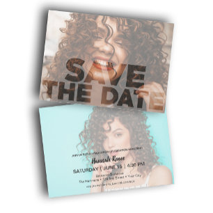 Chic Foto Abschluss Save The Date