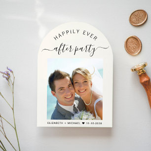 Chic Foto Arch Cream Hochzeitsempfang Einladung