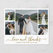 Chic Foto Collage Budget Hochzeit Vielen Dank Flye