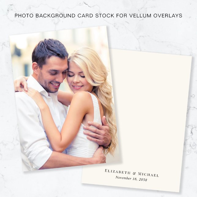 Chic Foto Cream Background for Vellum Overlay Einladung (Von Creator hochgeladen)