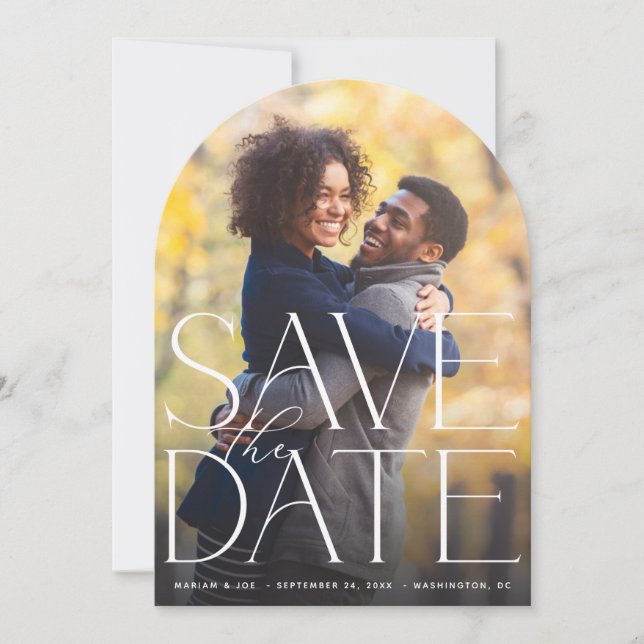 Chic Foto Grand Save the Date V2 Einladung (Vorderseite)