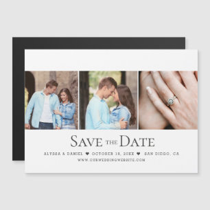 Chic Foto Grid Wedding Save the Date Magnet