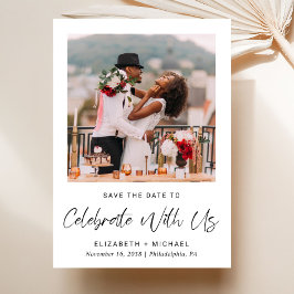 Chic Foto Hochzeitsempfang Save The Date