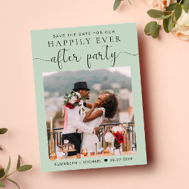 Chic Foto Hochzeitsempfang Save the Date Ankündigungspostkarte