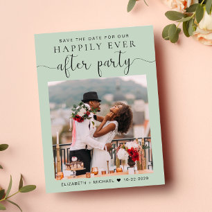 Chic Foto Hochzeitsempfang Save the Date Ankündigungspostkarte