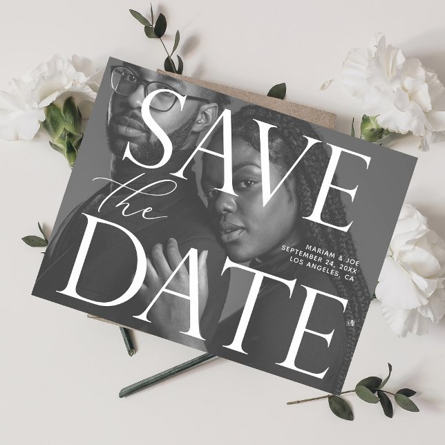 Chic Foto LG Save the Date B&W Einladung (Von Creator hochgeladen)