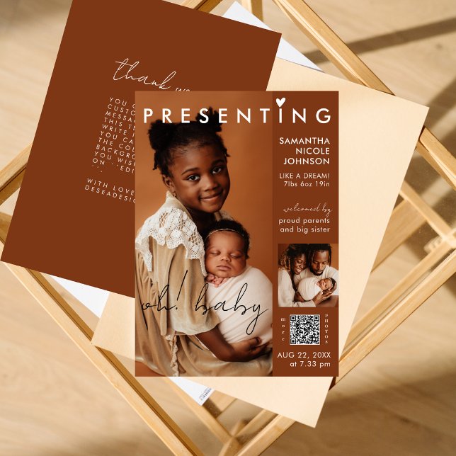 Chic Foto Magazine Cover Baby Birth Ankündigung (Von Creator hochgeladen)