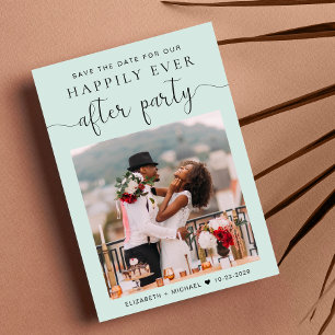 Chic Foto Mint Wedding Empfang Save the Date Ankündigung
