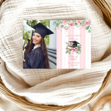 Chic Foto Pink Floral Abschluss