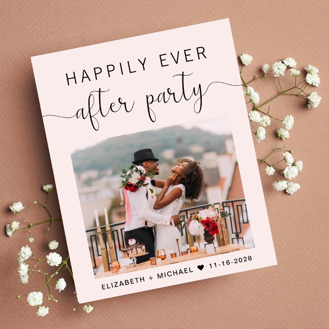 Chic Foto Pink Hochzeitsempfang Einladung (Von Creator hochgeladen)