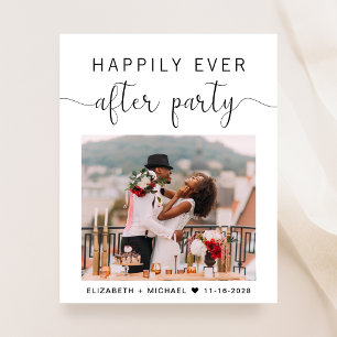 Chic Foto QR Code Hochzeitsempfang Einladung