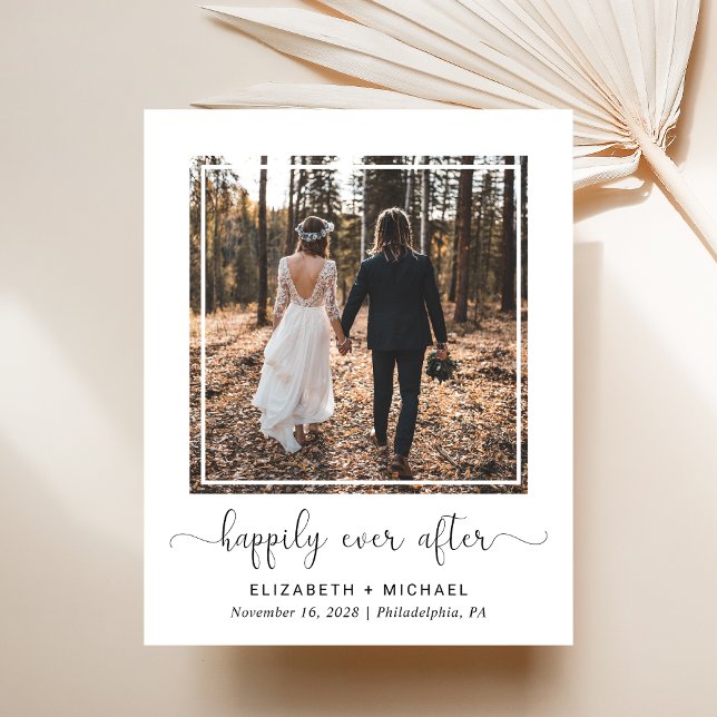 Chic Foto QR Code Hochzeitsempfang Einladung (Von Creator hochgeladen)